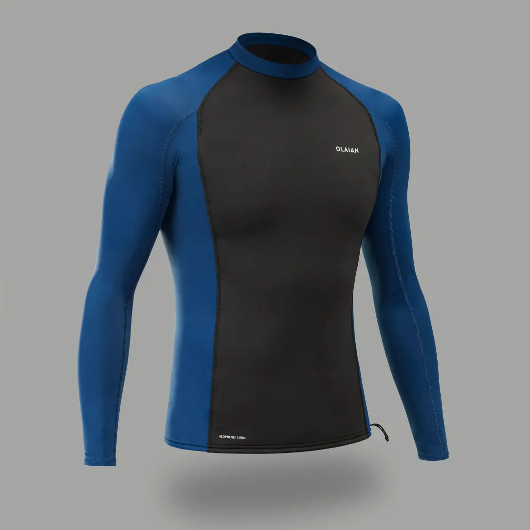  Bluză anti-UV termică 900 neopren UPF50+ Negru-Albastru Bărbaţi 