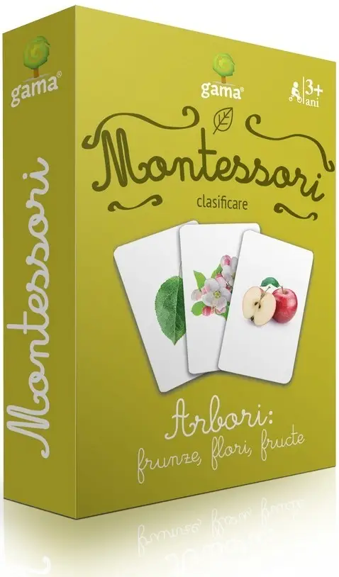  Carti de joc Montessori - Arbori: frunze, flori, fructe |  
