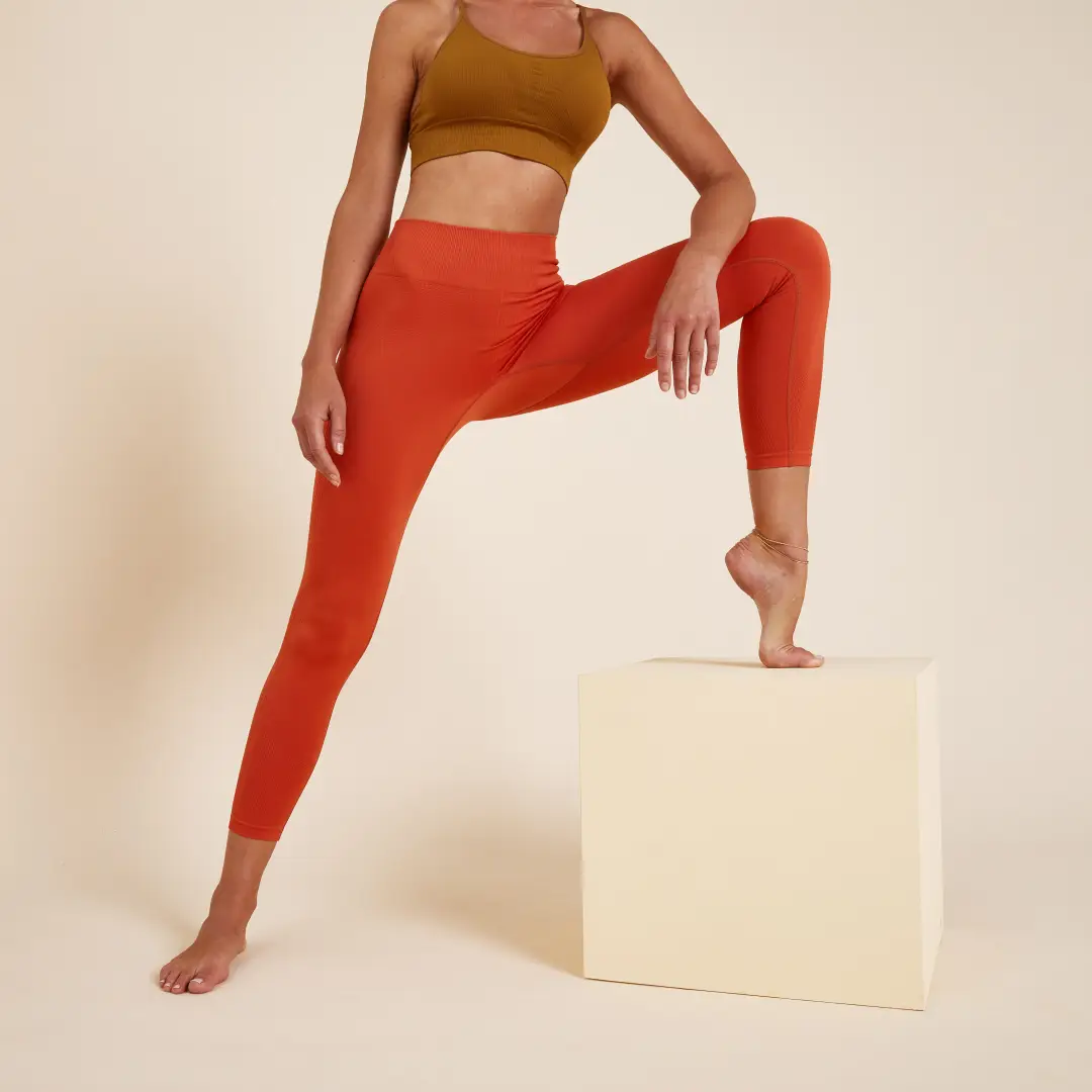  Colanți fără cusături Yoga Premium Portocaliu Damă 