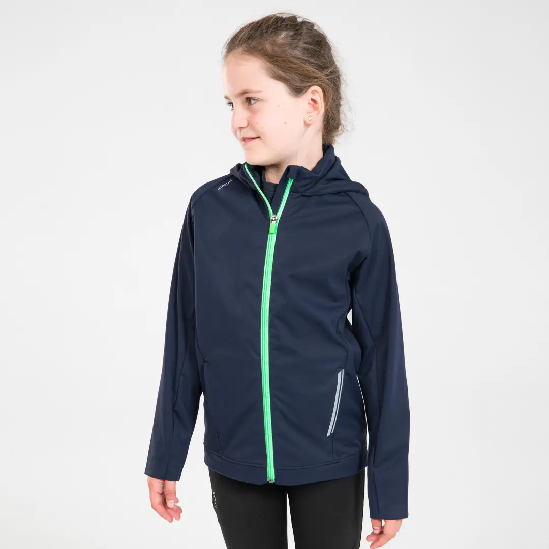 Jachetă Iarnă Călduroasă și Impermeabilă Alergare Kiprun Bleumarin-Verde Copii 
