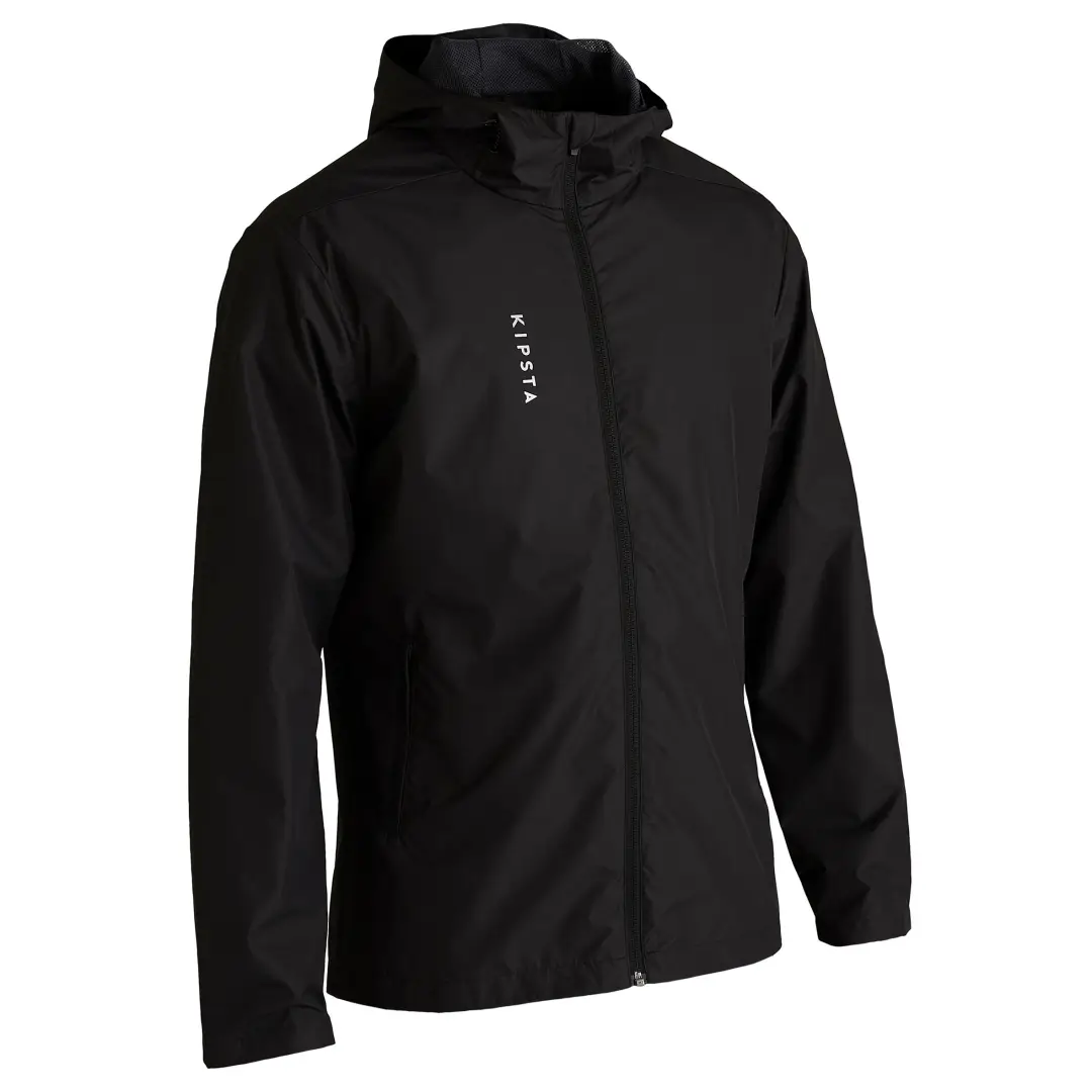  Jachetă Impermeabilă Fotbal T100 Negru Adulţi 