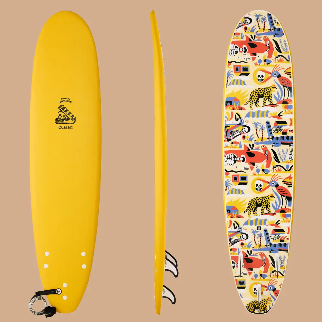  PLACĂ DE SURF 500 7'8" serie limitată Loïc LUSNIA - Livrată cu leash și înotătoare 