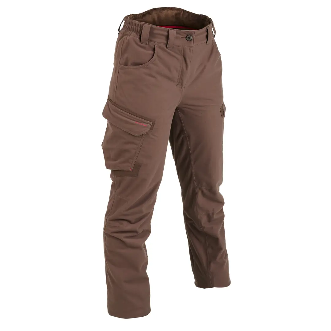  Pantalon 500 Impermeabil Călduros Maro Damă 