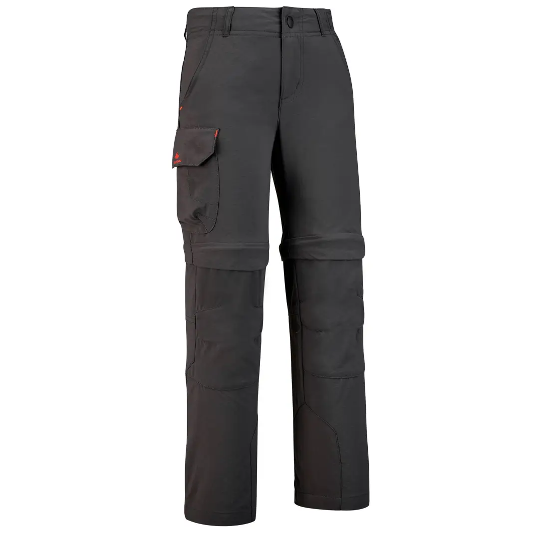  Pantalon Modulabil Drumeție la munte MH500 Negru Copii 7 -15 ani 