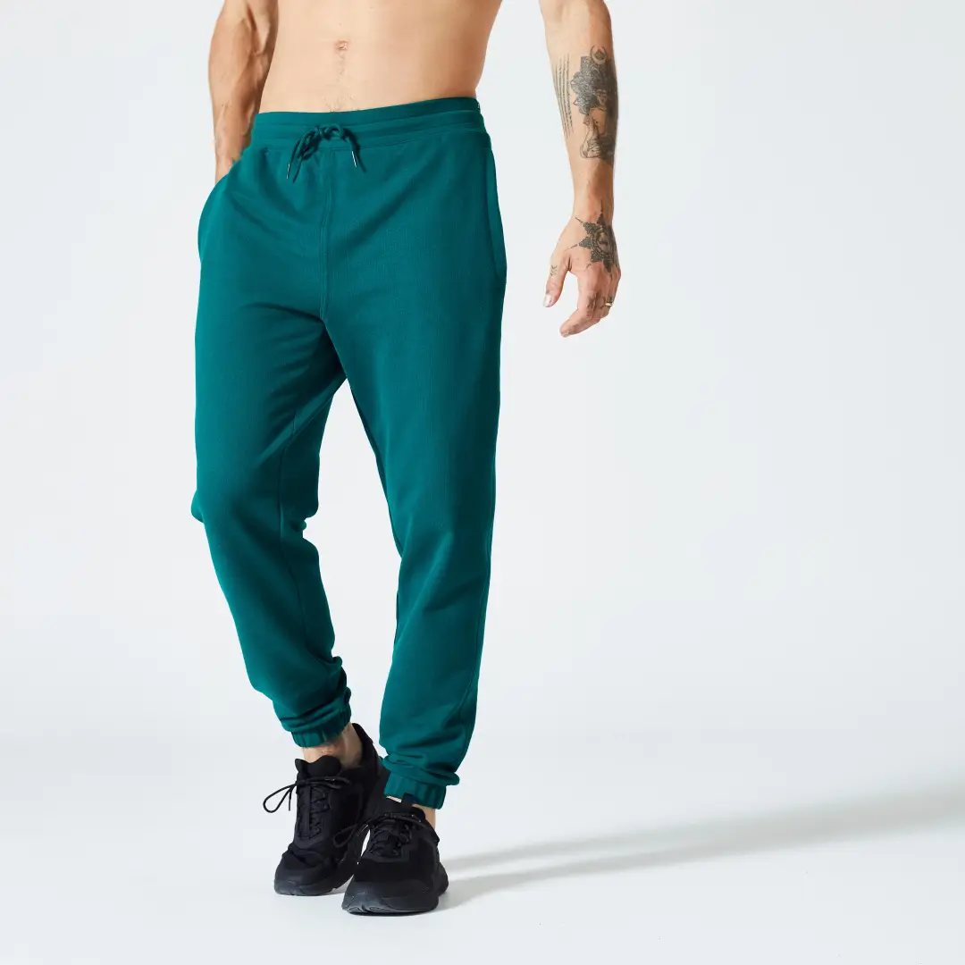  Pantalon de trening 500 Fitness Essentials Verde Bărbați 