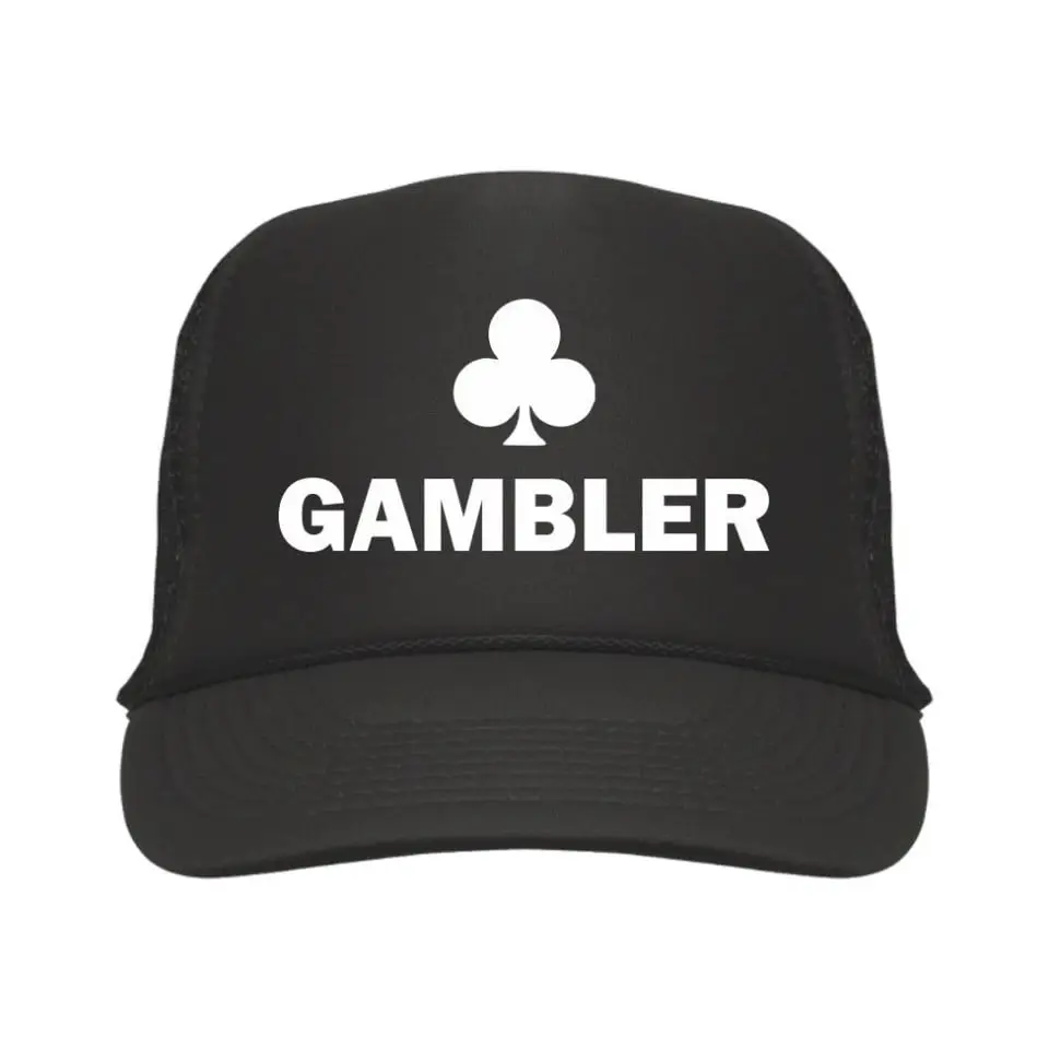  Sapca personalizata Gambler - Alb, Negru 