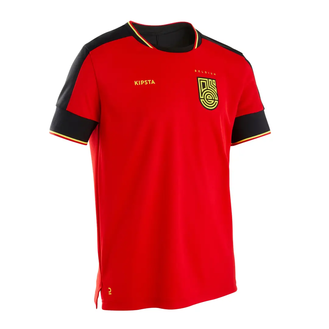  Tricou Fotbal FF500 Replică Belgia 2022 Roșu-Negru Copii 