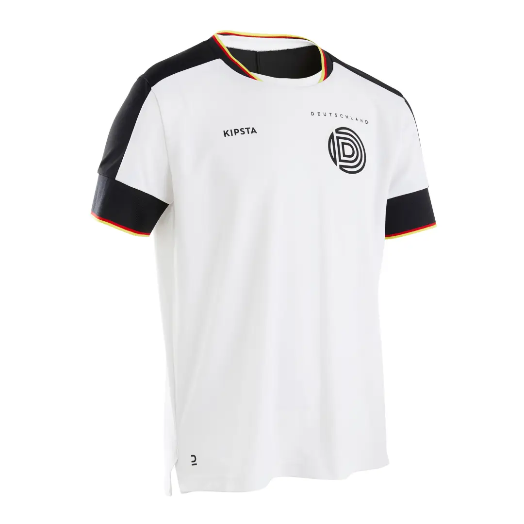  Tricou Fotbal FF500 Replică Germania 2024 Alb-Negru Copii 
