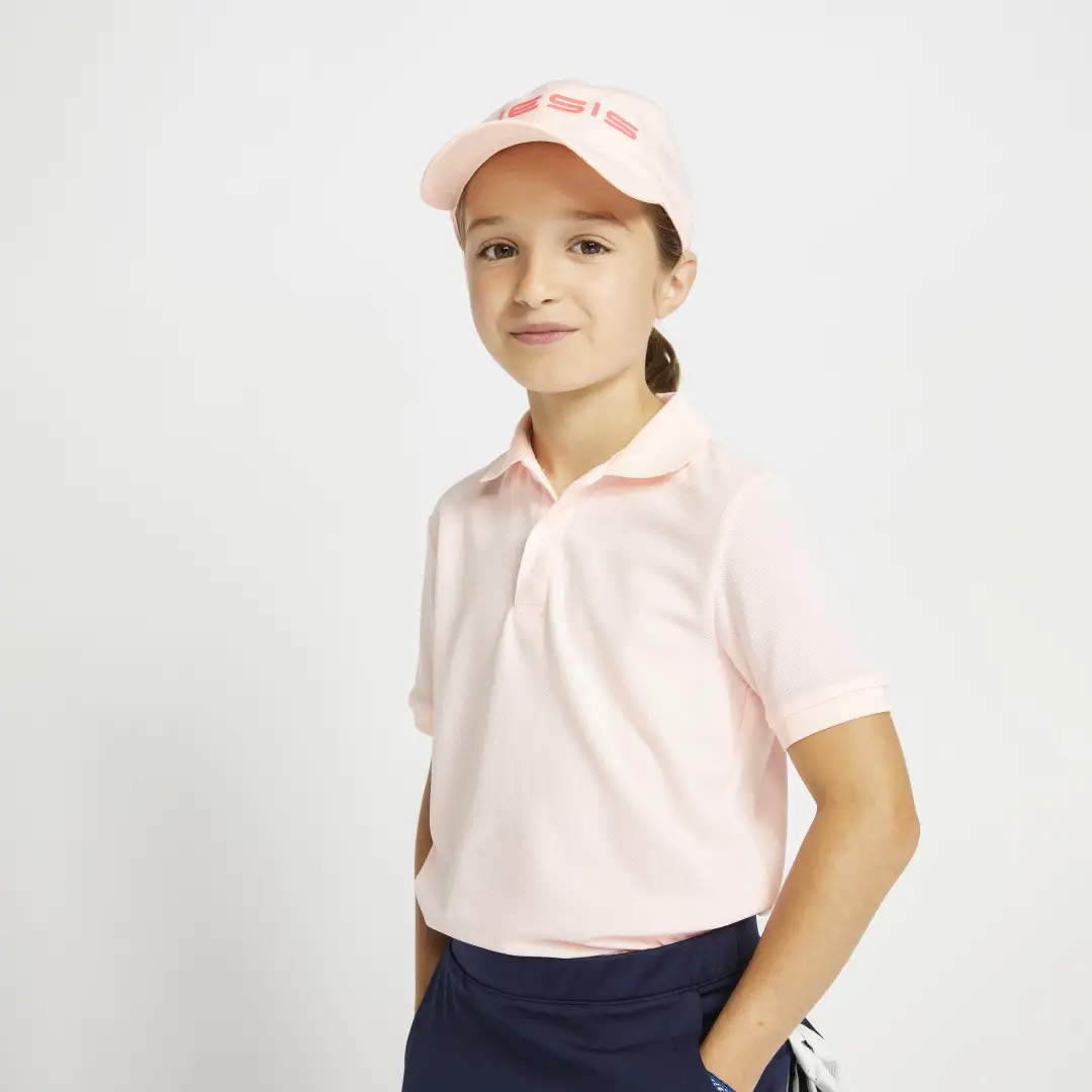  Tricou Polo Golf Vreme Temperată Roz Copii 